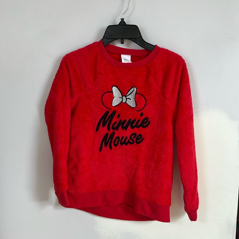 Plush Disney Minnie mouse pull-over / RED